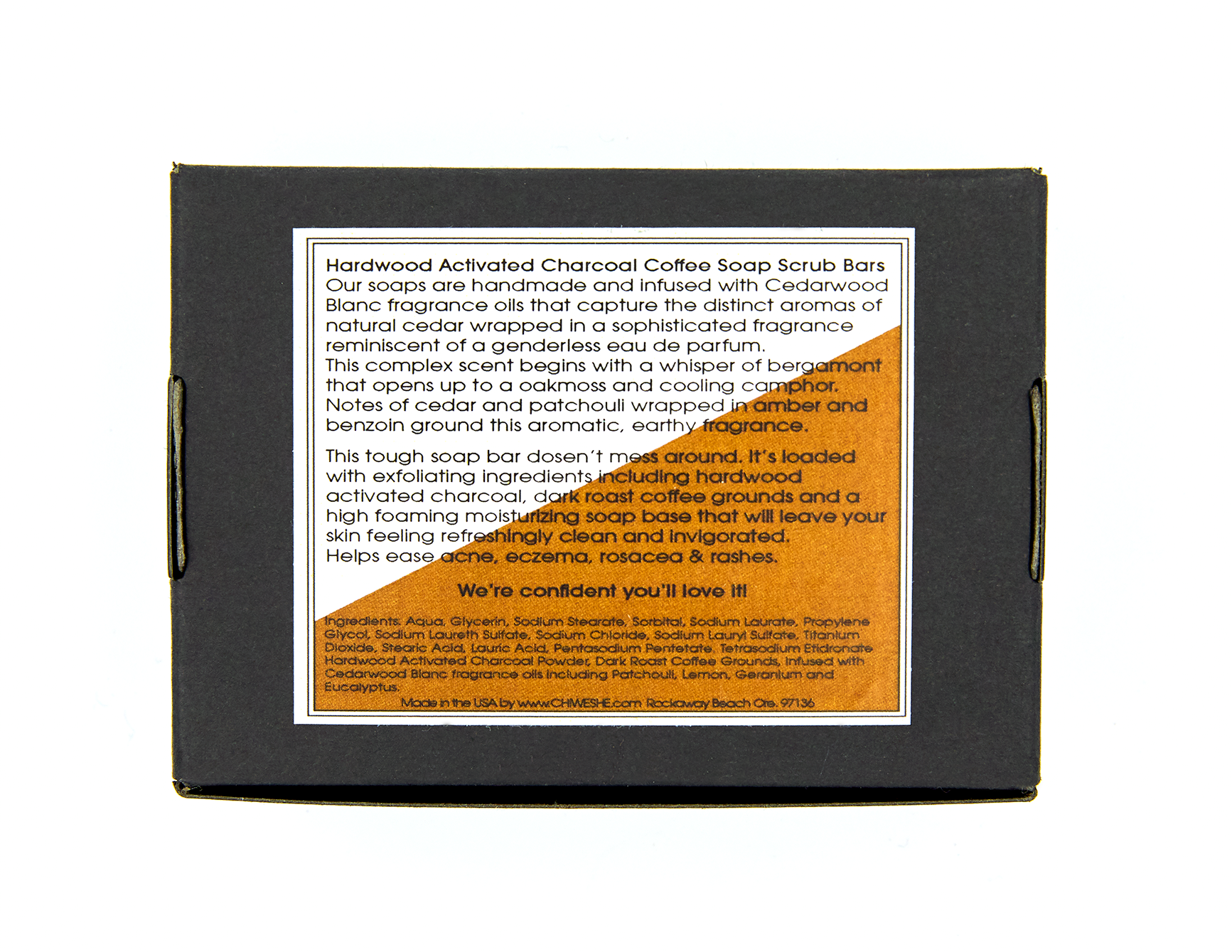 Cedarwood Blanc Hardwood Activated Charcoal & Coffee Soap Scrub Bars. Vegetable-Based, Hand-Made, Hand-Poured by Chiweshe. Cedarwood Blanc Hardwood Activated Charcoal & Coffee Soap Scrub Bars. Vegetable-Based, Hand-Made, Hand-Poured by Chiweshe.