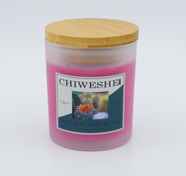 Cactus Flower & Jade Natural Soy Candle Frosted Jar (6 oz.)